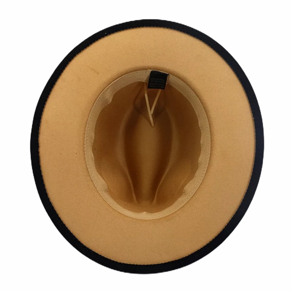 NEW Black Fedora Hat Two Tone Color - Picture 3 of 4